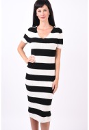 Rochie Only Onlruth V-Neck Black/Cloud Dancer